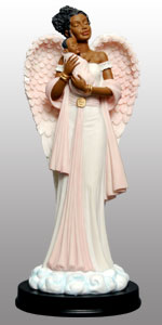 Angel in pink with baby 10.5H                   *